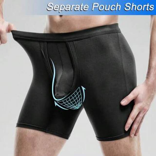 SHEIN Anti-Chafing Mens Boxer Briefs Shorts Separate Pouch Long Legs Underwear Trunks Underpants Comfortable Pants Breathable Soft Stretch Fit Sports Fitnes