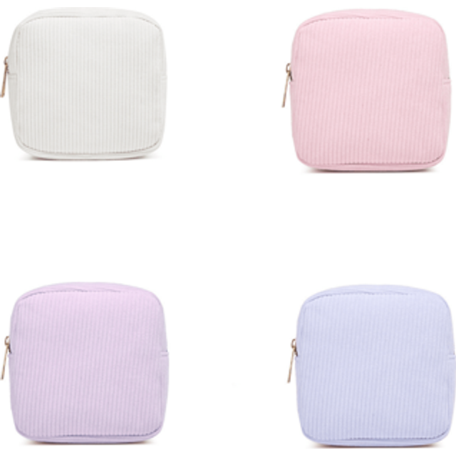 SHEIN 1 PC Lantern Wick 4 Color Sanitary Napkin Storage Bag Mini Cosmetic Bag, Small Cosmetic Travel Bag Toiletries Storage Bag For Women/Girls, Cute Zipper