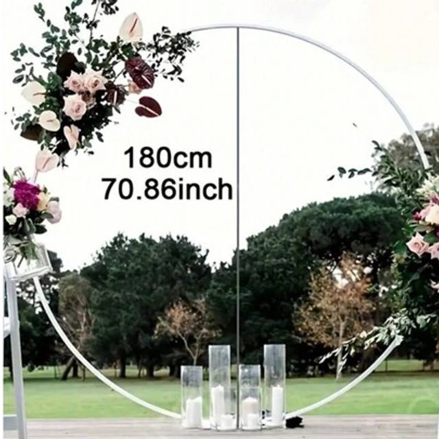 SHEIN 1Set Round Balloon Arch Kit Holder, Bow Of Balloon Circle Plastic Wreath Balloon Stand Support, Wedding Birthday Party Decor Bridal Shower Anniversary