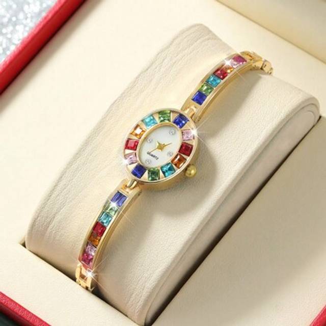 SHEIN Women&#39;s Top Brand Luxury Minimalist Mixed Scale Pointer Fashion Casual Quartz Watch Bracelet Watch, Gift For Couple (No Box) Valentines