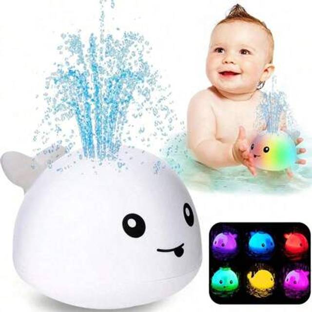 SHEIN Whale Bath Toys Sprinkler Heads Swimming Pool Bathtubs Baby And Toddler Bath Toys Automatic Water Spray Bathtubs Whale Bath Toys Electric Sensor Water