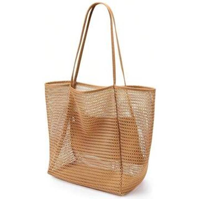 SHEIN Folding Beach Bag Mesh Handheld Summer Beach Bag Suitable For Travel