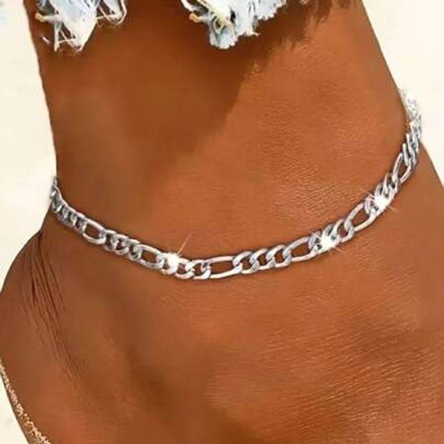 SHEIN 925 Sterling Silver Unisex Anklet Gift For Both Men Women Bracelet Anklet Dual-Use Neutral Style