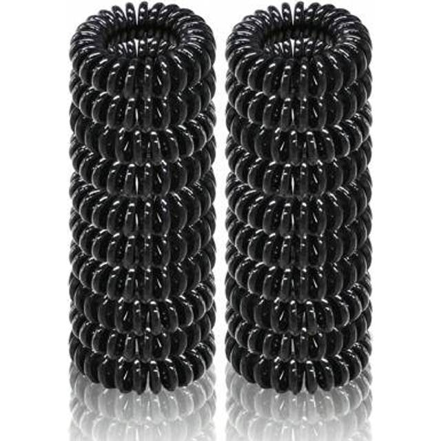 SHEIN 20pcs Women Basic Spiral Cord Hair Ties Simple Black No Damage Hair Ties