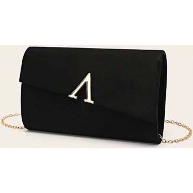 SHEIN Fashionable Elegant Velvet V-Shape Decor Clutch