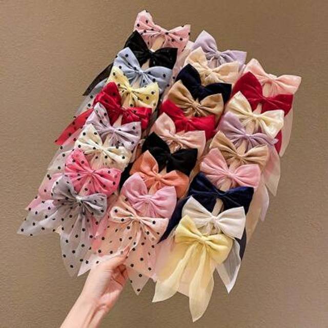 SHEIN 7/10/11/12/21/22/23pcs Colorful Bowknot Hair Clips For Girls