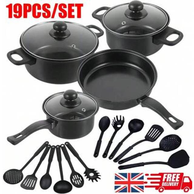 SHEIN 19Pcs Pots And Pans Set, Nonstick Cookware Sets, Induction Cookware Non Stick Cooking Set W/Frying Pans & Saucepans