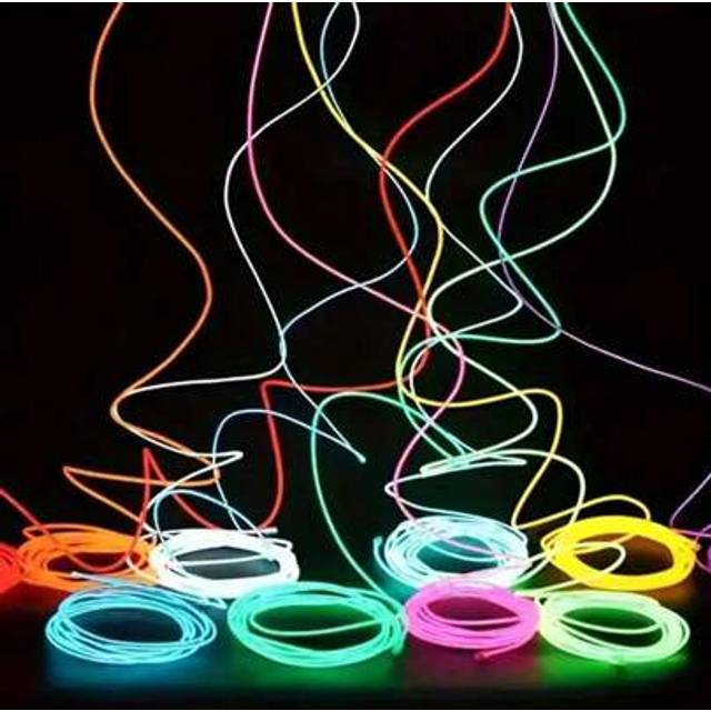 SHEIN 1 Piece, 9.84 Ft /3 M Vibrant Neon Rope Light - Holiday Decor Lighting, Bedroom Decor - Battery Powered, Stroboscopic, Electrically Generated Light Wi