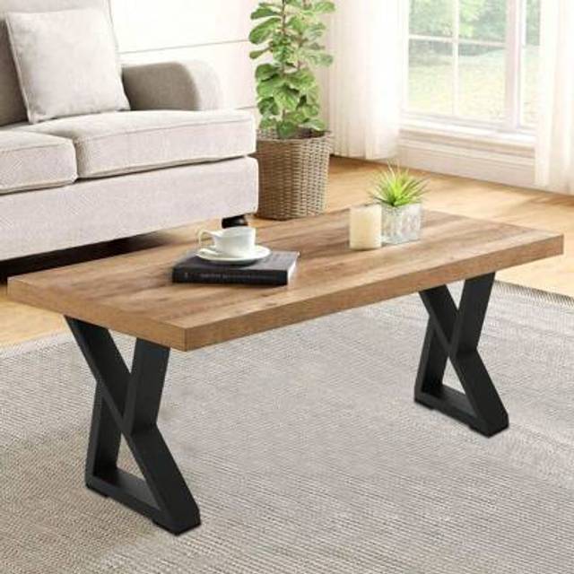 SHEIN Set Of 2 Heavy Duty Metal Table Legs, Industrial Rustic DIY Furniture Table Legs Coffee Table Legs For DIY Table Desk Breakfast Bar Stand Bench, 441lb