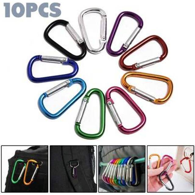 SHEIN UK 10Set (10pcs/Set) Metal Alloy Snap Hook Carabiner D-Ring Key Chain Clip KeychainHiking Camp