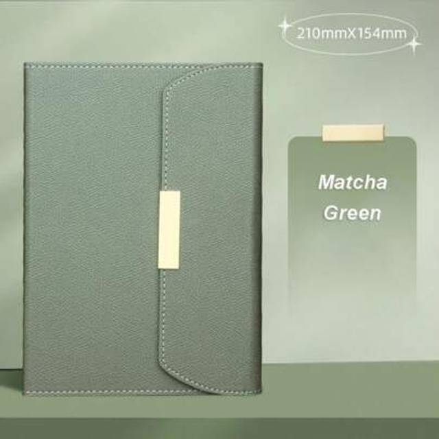 SHEIN A5 Leather Journal, 100 Pages Refillable Hardcover Notebook With Magnetic Buckle, 100gsm Thick Daily Diary For Men And Women, Vintage Notebook, Classi