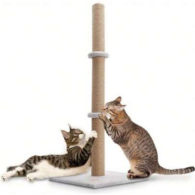 SHEIN Cat Scratching Post Tall 89cm Cat Tree Cat Pet Vertical Climbing Resting Activity Tower With Soft Plush Carpet Covered Heavy Base And Sisal Pole For K