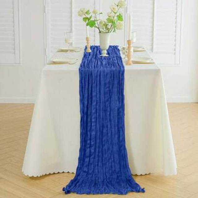 SHEIN Cheeese Cloth Table Runner, Boho Country Sheer Cheesecloth Wedding Runner, Suitable For Weddings, Parties, Baby Showers, Birthdays, Home Decor