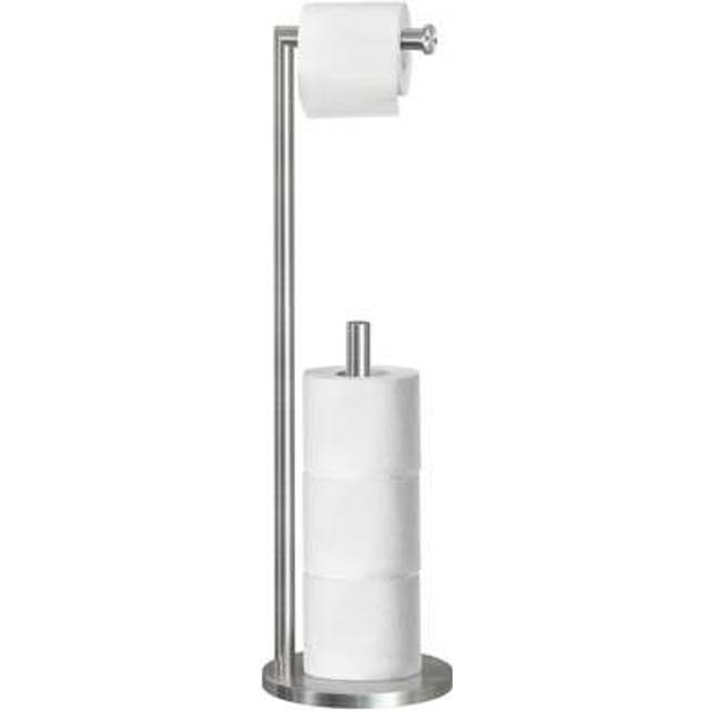 SHEIN Free-Standing Toilet Paper Holder Stand - Stainless Steel Rustproof 3-4 Roll Jumbo Tissue Dispenser With Reserve Storage, Modern Bathroom Extra TP Rol