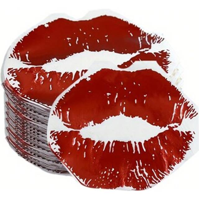 SHEIN 20Pcs/40Pcs/80Pcs Red Lip-Shaped Bachelorette Party Napkins Disposable Cocktail Napkins, Great For Wedding, GirlBirthday Party, Hen Party, Bridal Show