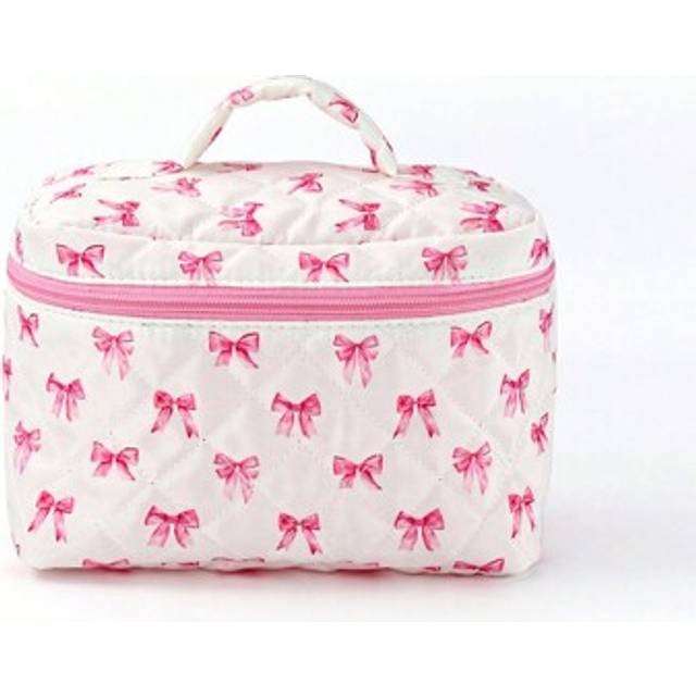 SHEIN Artist Girlcore Bow Pattern Portable Makeup Bag, Holiday, Valentine&#39;s Day