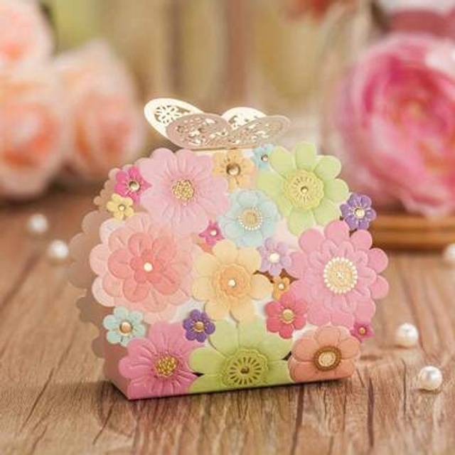 SHEIN 10pcs Floral & Butterfly Pattern Gift/Candy/Cookie Packaging Bags, Decoration For Gifts, Friends, Weddings, Birthdays, Holidays