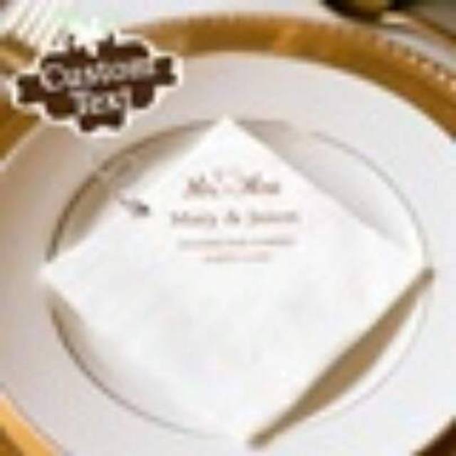 SHEIN 20/ 40pcs Custom Text And Name And Date Napkins, Personalized Wedding Napkins, Disposable Decorative Napkins For Wedding Banquet, Napkins Perfect For
