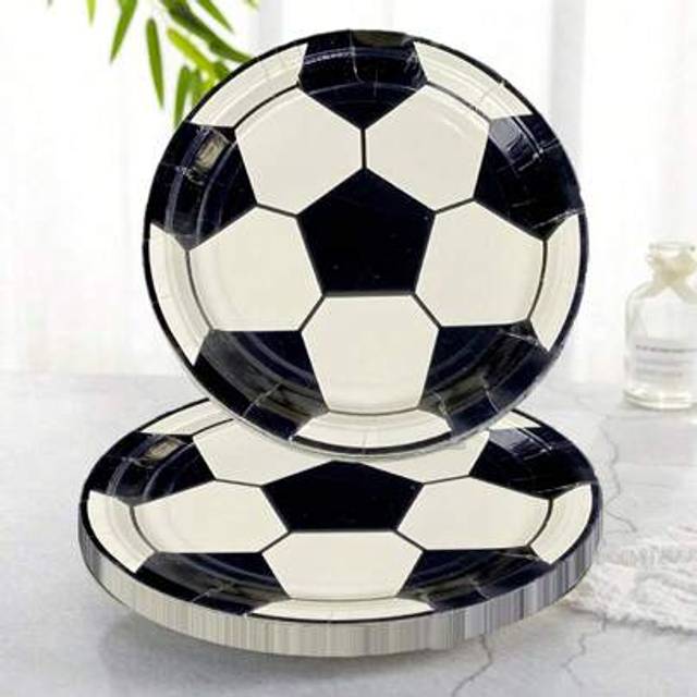SHEIN 24pcs, Football Themed Party Disposable Paper Tray And Paper Cup, Paper Cup, Party Decoration,For Birthday, Gathering, Corporate Celebration And Other