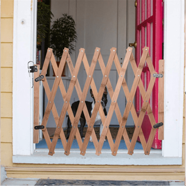 SHEIN Baby Safety Fence Expanding Portable Wooden Pet Dog Freestanding Trellis Gate UK