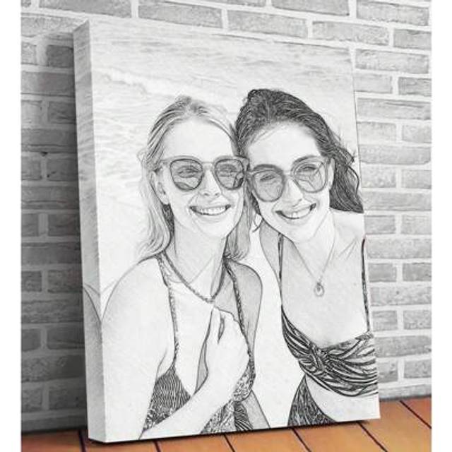 SHEIN Customizable Canvas Poster, Personalized Poster, Customize Your Plain Face Photos, Share Your Favorite Memories And Precious Moments, Perfect Gift For