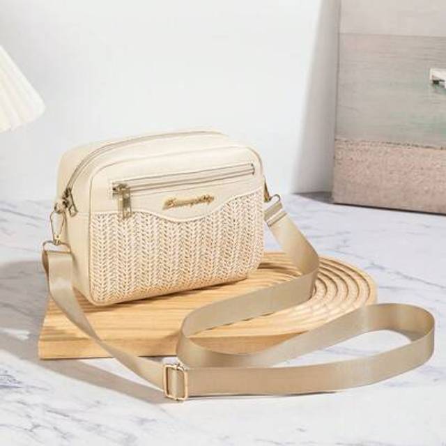 SHEIN Summer Beach Straw Crossbody Bag, Fashion Mini Straw Shoulder Bag, Women&#39;s Zippered Square Wallet, Preferred Bag Type, Suitable For Women, Girls, Girl