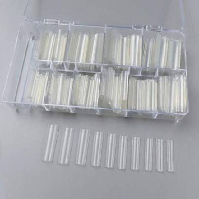 SHEIN 10 Size 500pcsABSNo-C Half Cap Water Pipe Nail Heads False Long Flat Conical Square Nail Heads Press On Nails