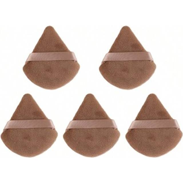 SHEIN 5pcs Coffee Color Triangle Makeup Sponge Puff, Crystal Velvet Short Fluff, Soft & Not Absorbing, Suitable For Setting Makeup