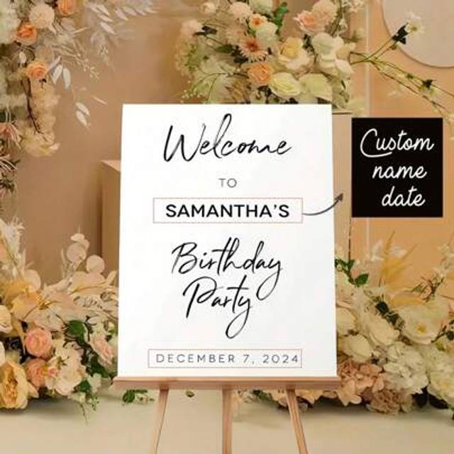 SHEIN 1pc Custom Brithday Poster Unframed Printing - Birthday Yard Signs Can Be Customised,Personalized Poster - Custom Poster, Personalized Wall Art With Y