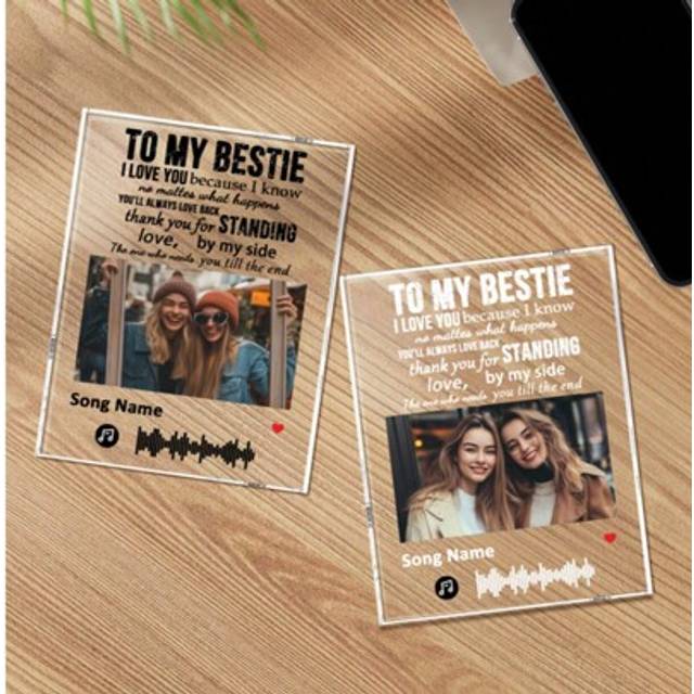 SHEIN 1pc Custom Spotify Plaque, Custom Couple Picture Plaque, Personalized Photo Plaque, Custom Couple Song Music Plaque, Personalized Photo Frame Home Dec