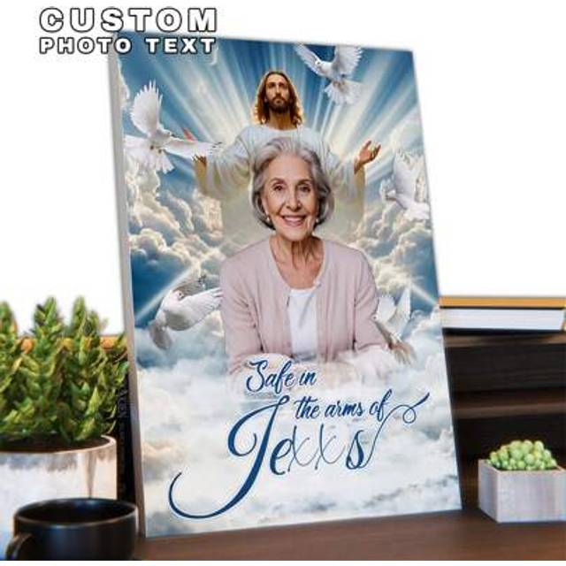 SHEIN 1Pc Personalized Photos To Canvas Print - Memorial Canvas, Bed Room, Living Room, Pet, Family, Love, Couple, Friend, Picture, Photo, Angel Wings Sympa