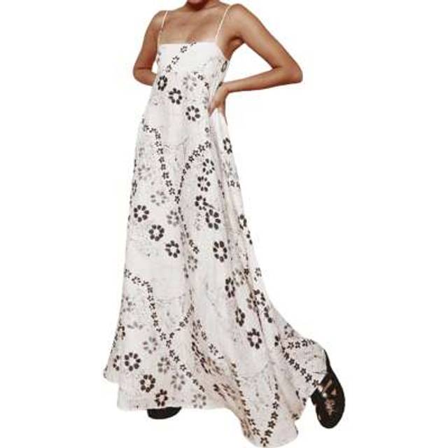 SHEIN Womens Summer Long Dress Casual Floral Print Sleeveless Spaghetti Strap Beach Dress Flowy Dress