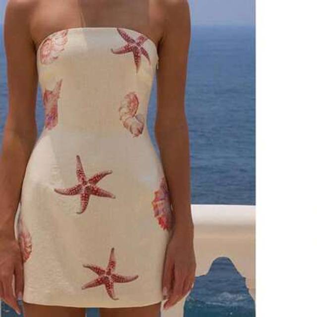 SHEIN Women Sequins Strapless Floral Pattern Bodycon Tube Mini Dress Summer Sleeveless Backless Bandeau Tube Top Dress