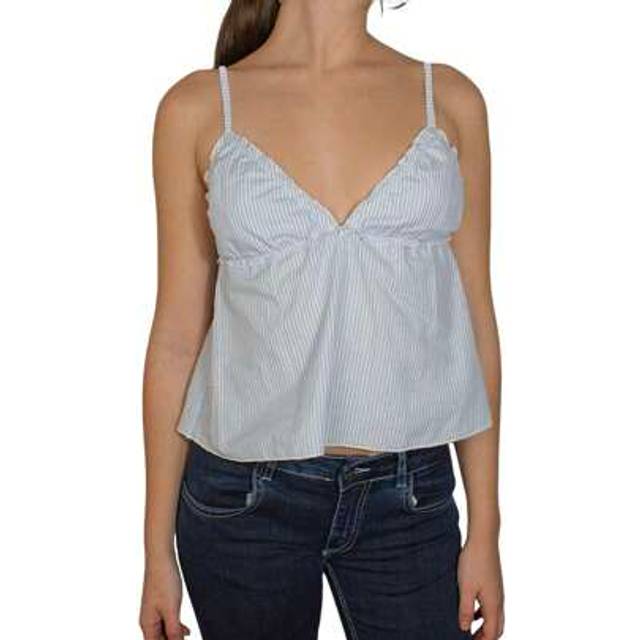 SHEIN Women Summer Camisole Casual Striped Print V-Neck Backless Spaghetti Straps Tank Tops Sleeveless T-Shirt