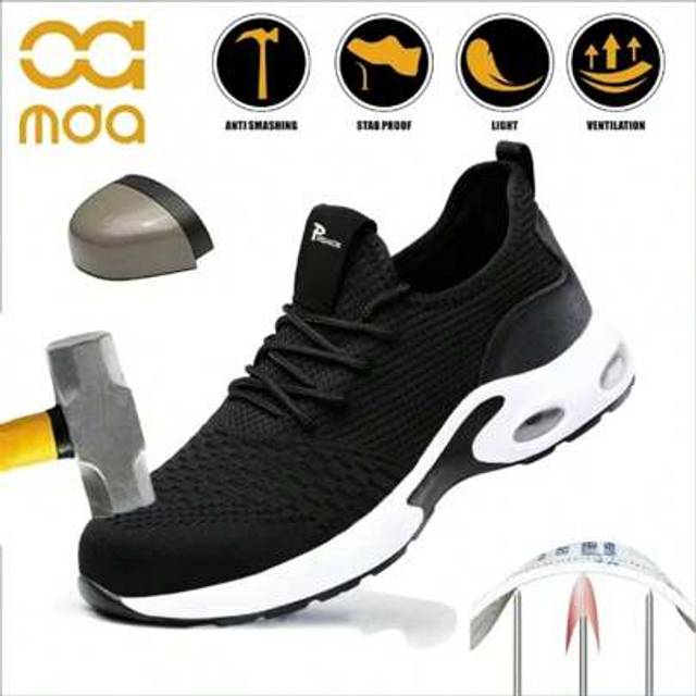 SHEIN Safety Shoes For Men And Women, Steel Toe Anti-Smashing, Anti-Piercing, Lightweight, Breathable, Soft Sole, Suitable For All Seasons