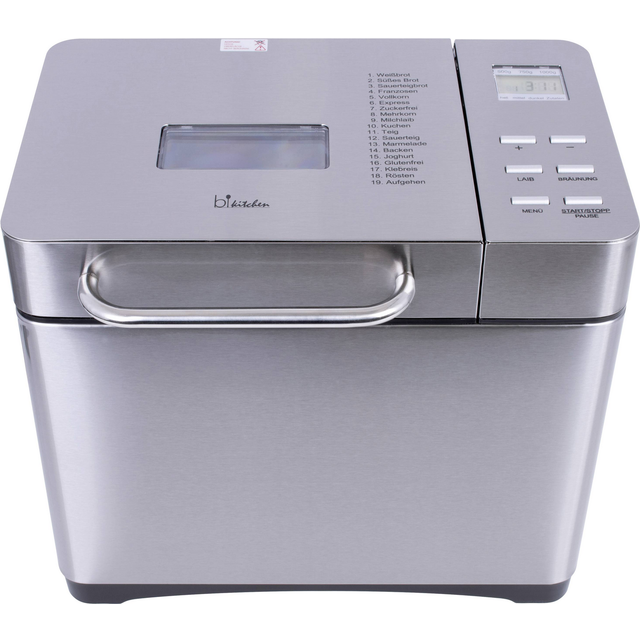 Silva-Homeline bake 501 brödbakare, 19 bakprogram, 650 W, rostfritt stål, silver