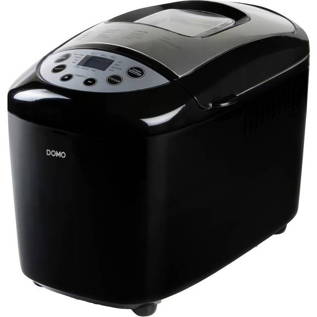 DOMO B3977 Brödbakmaskin med display, Non-stick-beläggning, Timerfunktion, med mätglas 1500 g Svart