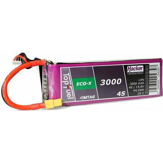Hacker RC Batteripack (LiPo) 14.8 V 3000 mAh Antal celler: 4 20 C Softcase XT60