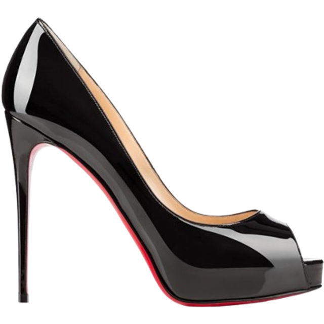 Christian Louboutin Black Patent Leather New Very Prive Pumps Size 37