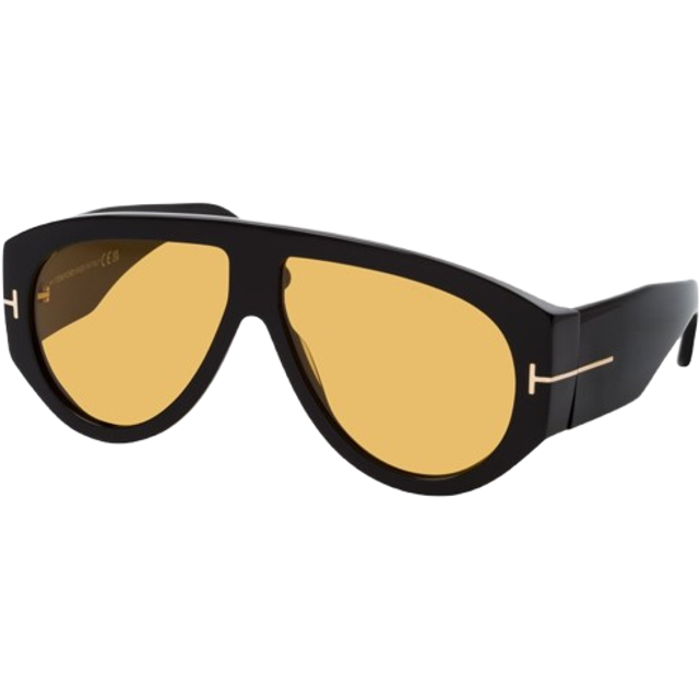TOM FORD Man FT1044 BRONSON 01E Sunglasses Acetate Black Brown Pilot Normal