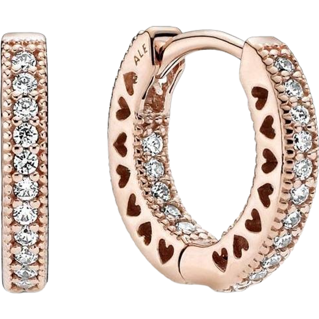Pandora Earrings - Pavé-Herz Ohrringe - quarz - Earrings for ladies - unisize