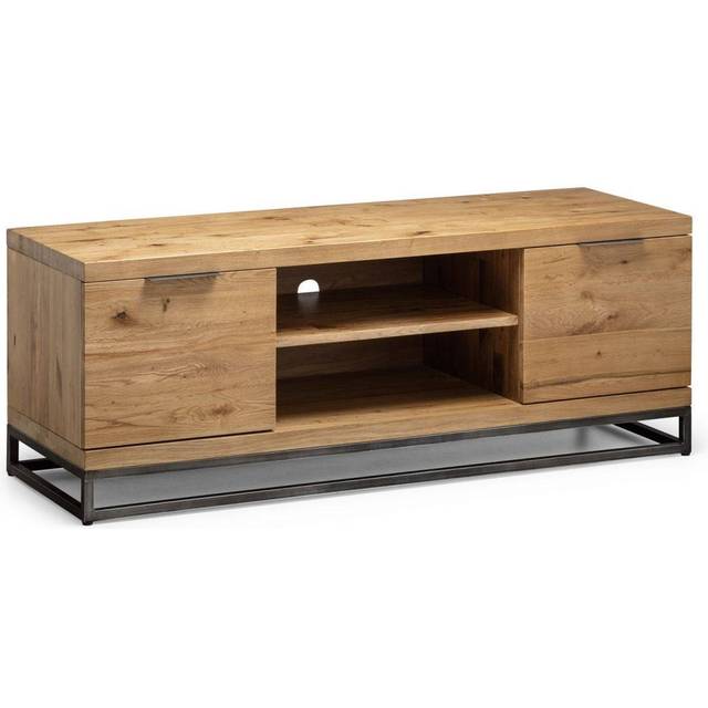 Julian Bowen Brooklyn 2 Door 2 Shelf Oak TV Unit - Brown - 45 x 135 x 51cm