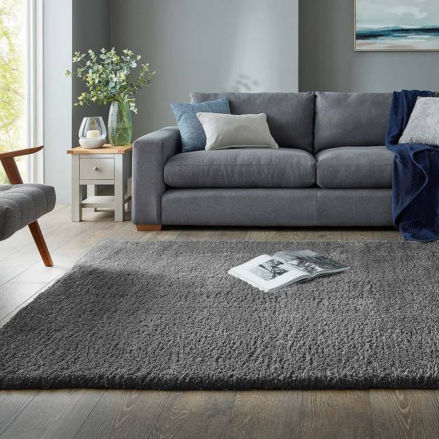 Cosy Soft Shaggy Rug - Teddy Charcoal
