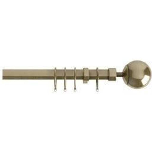 New Edge Blinds Finesse Extendable Curtain Pole Antique Brass Finesse Extendable Curtain Pole 22-25mm 170cm, Gold