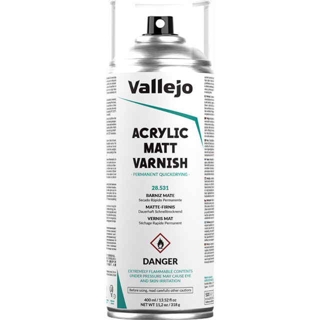 Vallejo : Acrylic : Aerosol Spray Varnish : 400ml : Matt