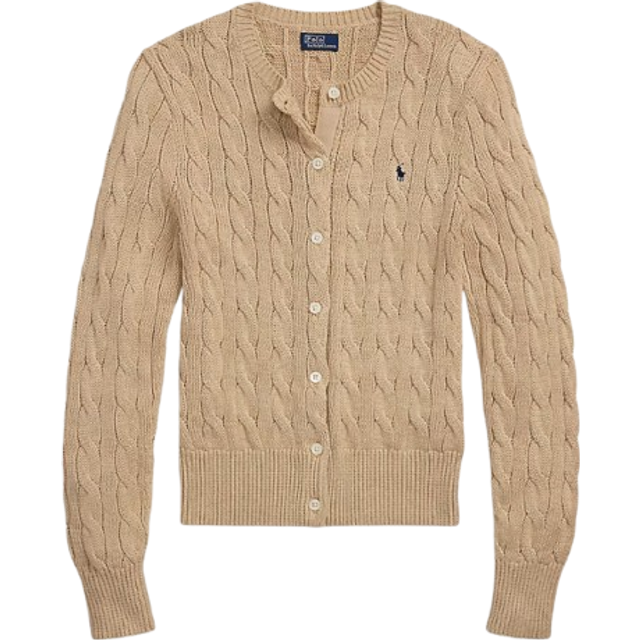 Polo Ralph Lauren 32/2 Cottonlsl-crd Dam Koftor & Cardigans Stl. S - Från Magasin - Light Saddle Heather (S)