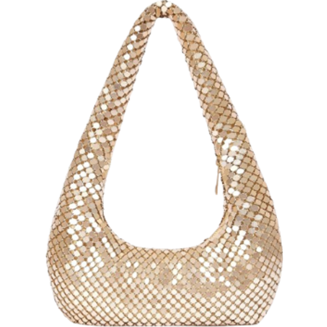 SHEIN Women Fashionable Metal Backpack Underarm Bag High-End Shiny Party Nightclub Shoulder Bag Banquet Evening Dress Bag Rhinestone Aluminum Sheet Clutch P