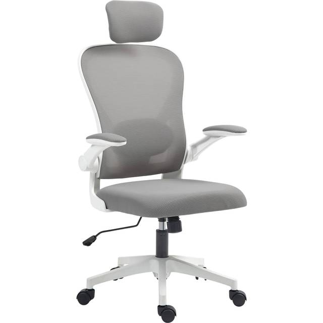 HOMCOM Executive Mesh Office Chair with Headrest - Lumbar Support - Grey | TJ Hughes
