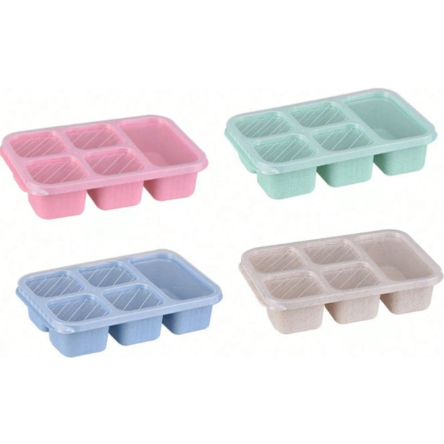 SHEIN 1pc Nordic Style 5-Grid Bento Box, Refrigerator Airtight Food Storage Container, Snack And Fruit Container,Kitchen,Christmas Gift Back To School,Schoo