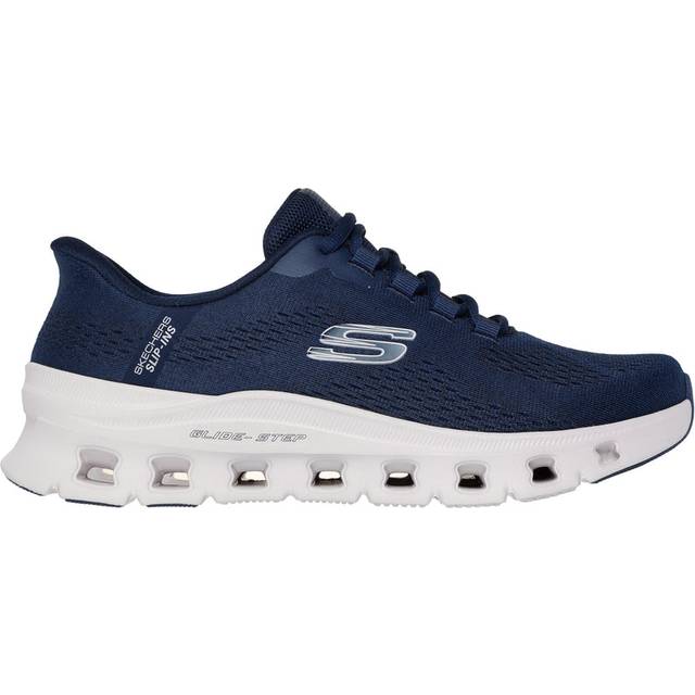 Skechers glide-step pro mens activewear lace-up trainers-navy/grey